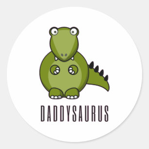 Dinosaur Daddysaurus Dad Fathers Day Family Gift Ronde Sticker