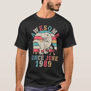 Dinosaur Dance Birthday 33 jaar oud Geweldige sind T-shirt
