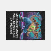 Dinosaur Dance Funny Dancing Dino  Fleece Deken (Voorkant (Horizontaal))