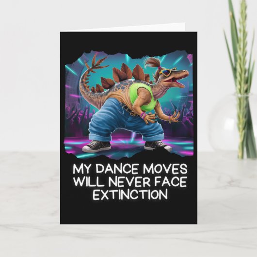 Dinosaur Dance Funny Dancing Dino Kaart (Voorkant)