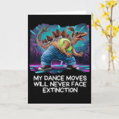 Dinosaur Dance Funny Dancing Dino Kaart (Gele Bloem)
