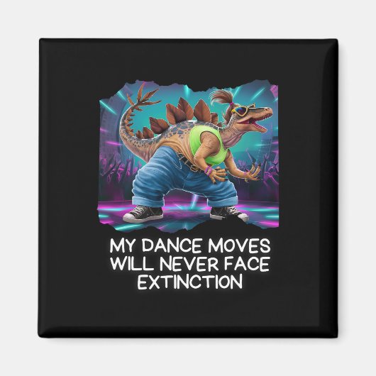 Dinosaur Dance Funny Dancing Dino Magneet (Voorkant)