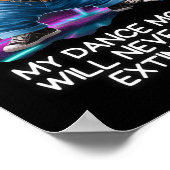 Dinosaur Dance Funny Dancing Dino  Poster (Hoek)