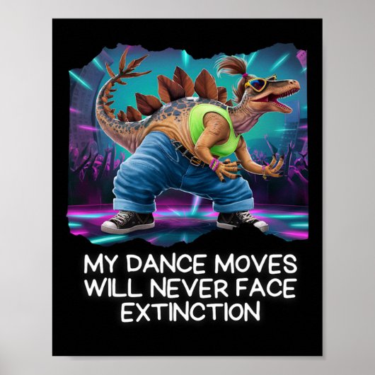 Dinosaur Dance Funny Dancing Dino  Poster (Voorkant)