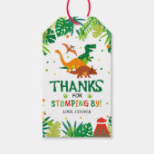 Dinosaur Dank u Labels, Dinosaur Birthday Labels Cadeaulabel (Voorkant)