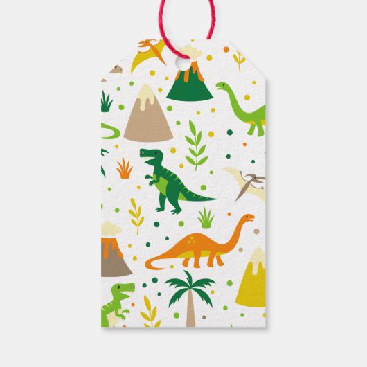 Dinosaur Dank u Labels, Dinosaur Birthday Labels Cadeaulabel (Achterkant)