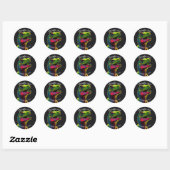 Dinosaur Dank u roze Classic Round Sticker (Vel)
