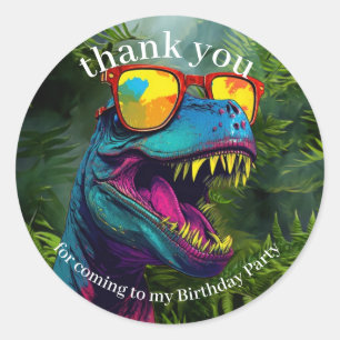 Dinosaur Dank u voor het Paars Oerwoud Ronde Sticker