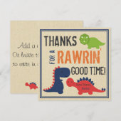 Dinosaur Dank u wel Bedankkaart (Voorkant / Achterkant)