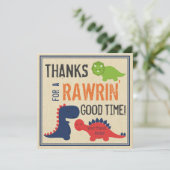 Dinosaur Dank u wel Bedankkaart (Staand voorkant)