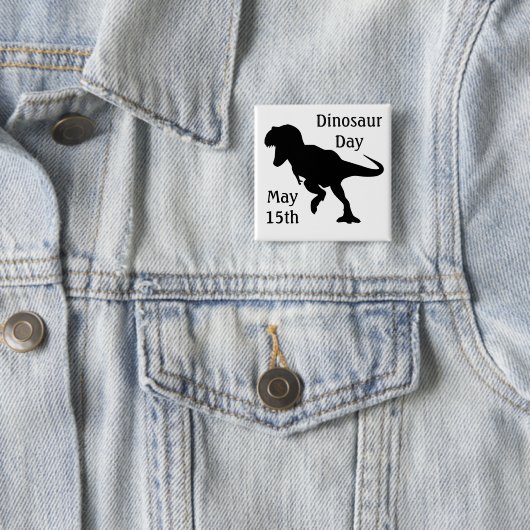 Dinosaur Day May 15th Cool Holiday Button (In situ)