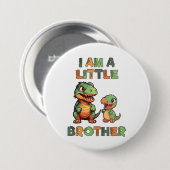 Dinosaur de kleine broer ronde button 7,6 cm (Voorkant /achterkant)