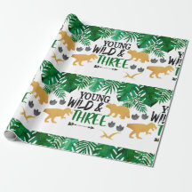 Dinosaur Derde Birthday Wrapping Paper