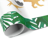 Dinosaur Derde Birthday Wrapping Paper Cadeaupapier (Rol Hoek)