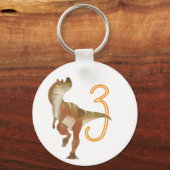 Dinosaur derde verjaardag sleutelhanger (Voorkant)