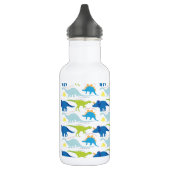 Dinosaur Design Blue en Green Pattern Dino Kinder Waterfles (Links)