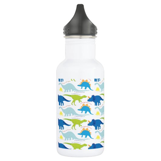 Dinosaur Design Blue en Green Pattern Dino Kinder Waterfles (Links)