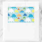 Dinosaur Design Blue Oranje Yellow Red Dinosaurs Rechthoekige Sticker (Tas)