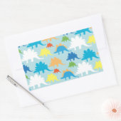 Dinosaur Design Blue Oranje Yellow Red Dinosaurs Rechthoekige Sticker (Envelop)