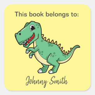Dinosaur Design Bookplate Sticker