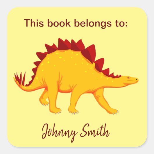 Dinosaur Design Bookplate Sticker (Voorkant)