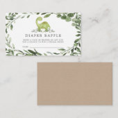 Dinosaur Diaper Raffle Baby shower Card Informatiekaartje (Voorkant / Achterkant)
