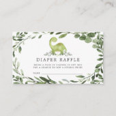 Dinosaur Diaper Raffle Baby shower Card Informatiekaartje (Voorkant)
