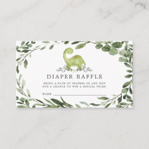 Dinosaur Diaper Raffle Baby shower Card Informatiekaartje