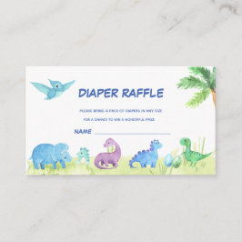 Dinosaur Diaper Raffle Cute Baby shower Informatiekaartje