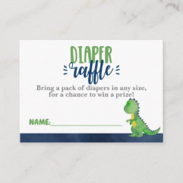 Dinosaur Diaper Raffle Ticket Invitation Insert Informatiekaartje