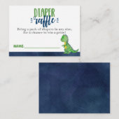 Dinosaur Diaper Raffle Ticket Invitation Insert Informatiekaartje (Voorkant / Achterkant)