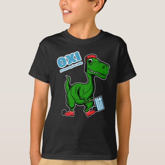 Dinosaur die 'Ohi Day' vieren, gekleed als Tsolias T-shirt (Voorkant)