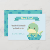 Dinosaur die op het punt staat Baby shower te hatc Bedankkaart (Voorkant / Achterkant)