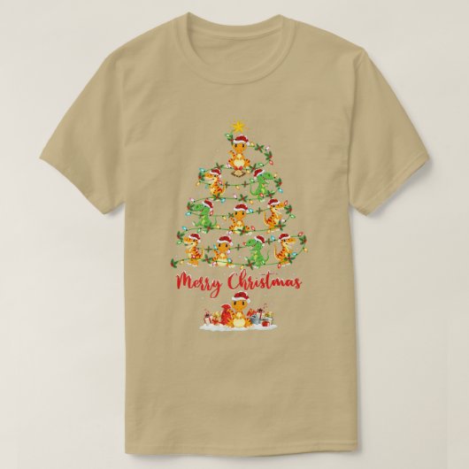 Dinosaur Dierenvriend Matching Santa Dinosaur Chri T-shirt (Design voorkant)