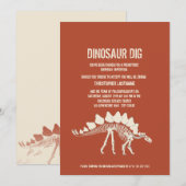 Dinosaur Dig Birthday Kaart (Voorkant / Achterkant)