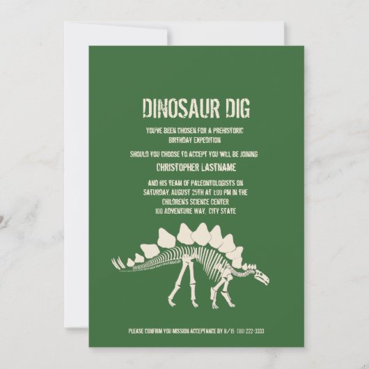 Dinosaur Dig Birthday Kaart (Voorkant)