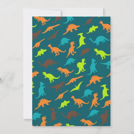 Dinosaur Dig Birthday Party Invitation Kaart (Achterkant)