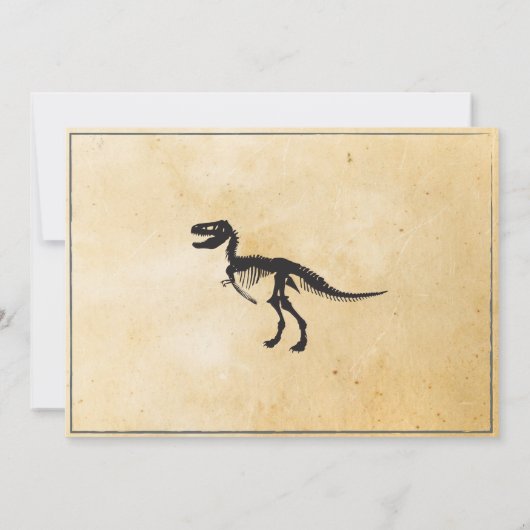 Dinosaur Dig Birthday Party Invitation TRex Invite Kaart (Achterkant)