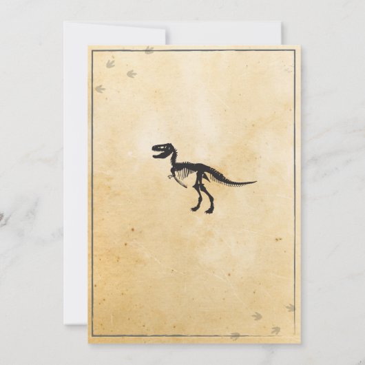 Dinosaur Dig Birthday Party T-Rex Dino Invite Kaart (Achterkant)