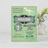 Dinosaur Dig Birthday Party T-Rex Dino Invite Kaart (Staand voorkant)