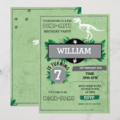 Dinosaur Dig Birthday Party T-Rex Dino Invite Kaart (Voorkant / Achterkant)