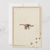 Dinosaur Dig Birthday Party T-Rex Dino Pink Invite Kaart (Achterkant)