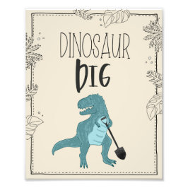 Dinosaur Dig Birthday Sign Foto Afdruk