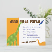 Dinosaur Dig Birthday Theme Invitation Kaart (Staand voorkant)