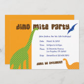 Dinosaur Dig Birthday Theme Invitation Kaart (Voorkant / Achterkant)