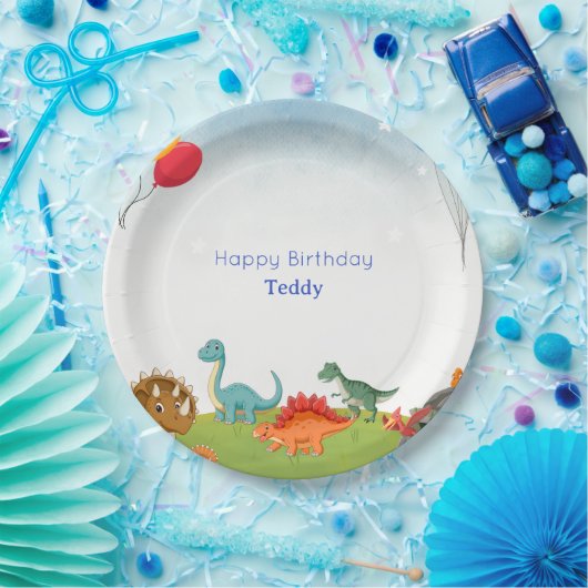 Dinosaur Dig Verjaardagsfeest Borden Papieren Bordje (Feest)