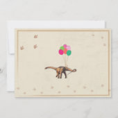 Dinosaur Dig Verjaardagsfeest T-Rex Dino Roze Uitn Kaart (Achterkant)