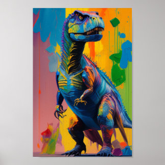 Dinosaur Digital Art: Helderheid en levendige T-Re Poster