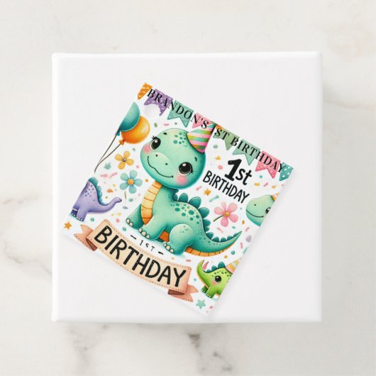 Dinosaur Dino 1e verjaardag Bedankjes Labels (In situ)