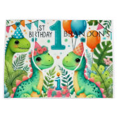Dinosaur Dino 1e verjaardag Groot Cadeauzakje (Voorkant)